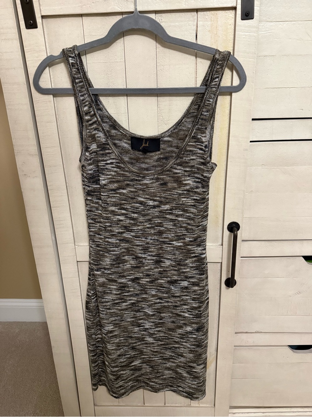 Jack by BB Dakota Marled Knit Tank Midi Dress in Gray and Black